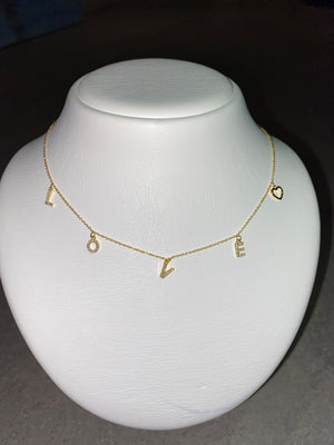 18 Karats Yellow Gold Plated Love Choker by Sophie Hermann