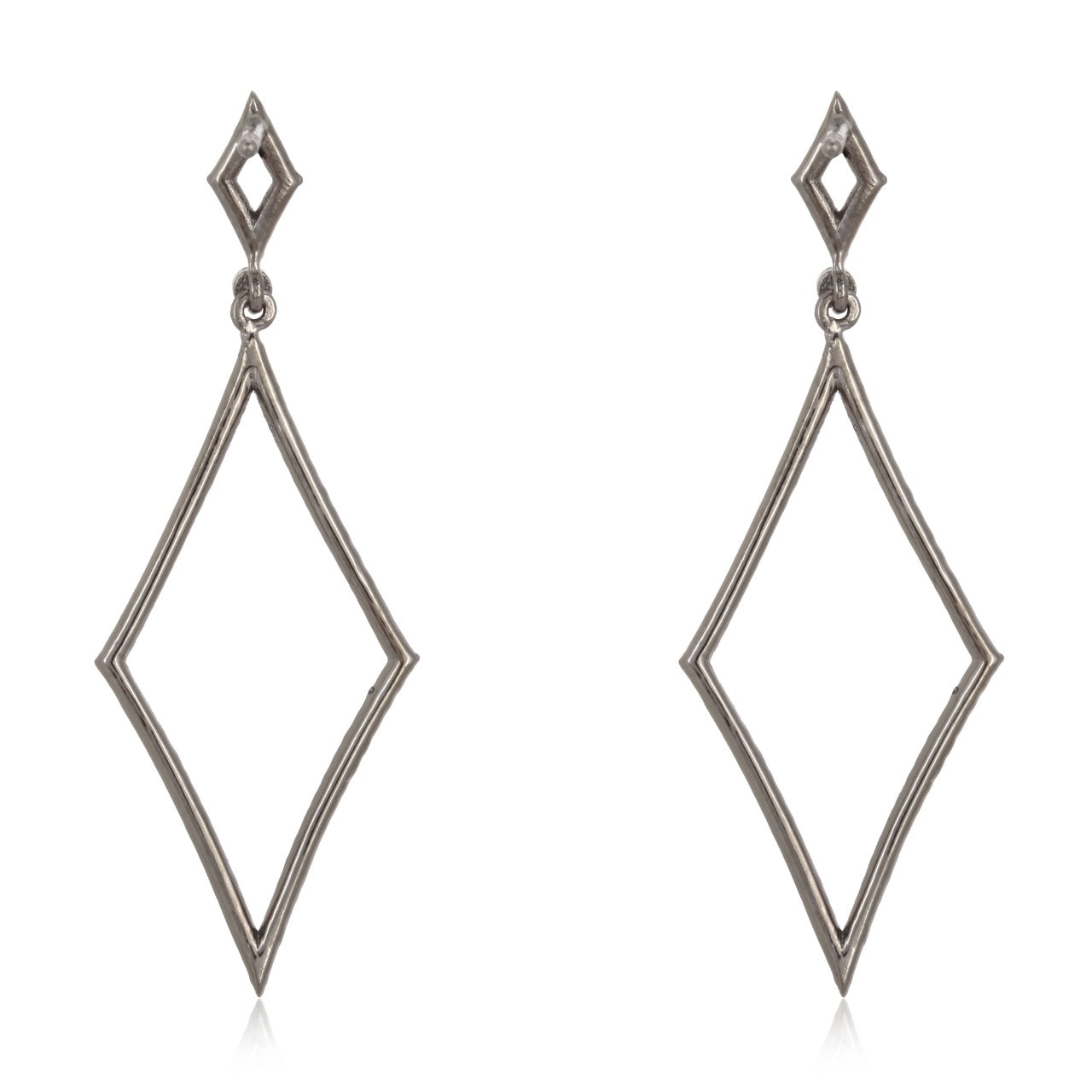 The Rhombus Diamond Pierced Earrings by Roccoco Rich