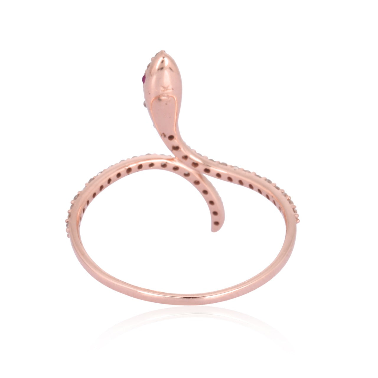Cobra Rose Gold Diamonds and Ruby Ring by SOPHIE HERMANN