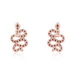 Viper Rose Gold Snake Ear Studs with Diamonds by SOPHIE HERMANN