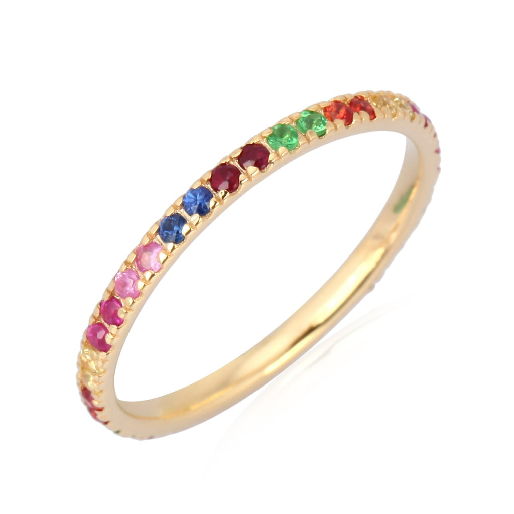 Rainbow Sapphire 14 Karat Gold Ring by ROCCOCO RICH Pre-Order Item!