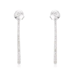 Sparkling Diamonds Lines Pierced Earrings by Roccoco Rich